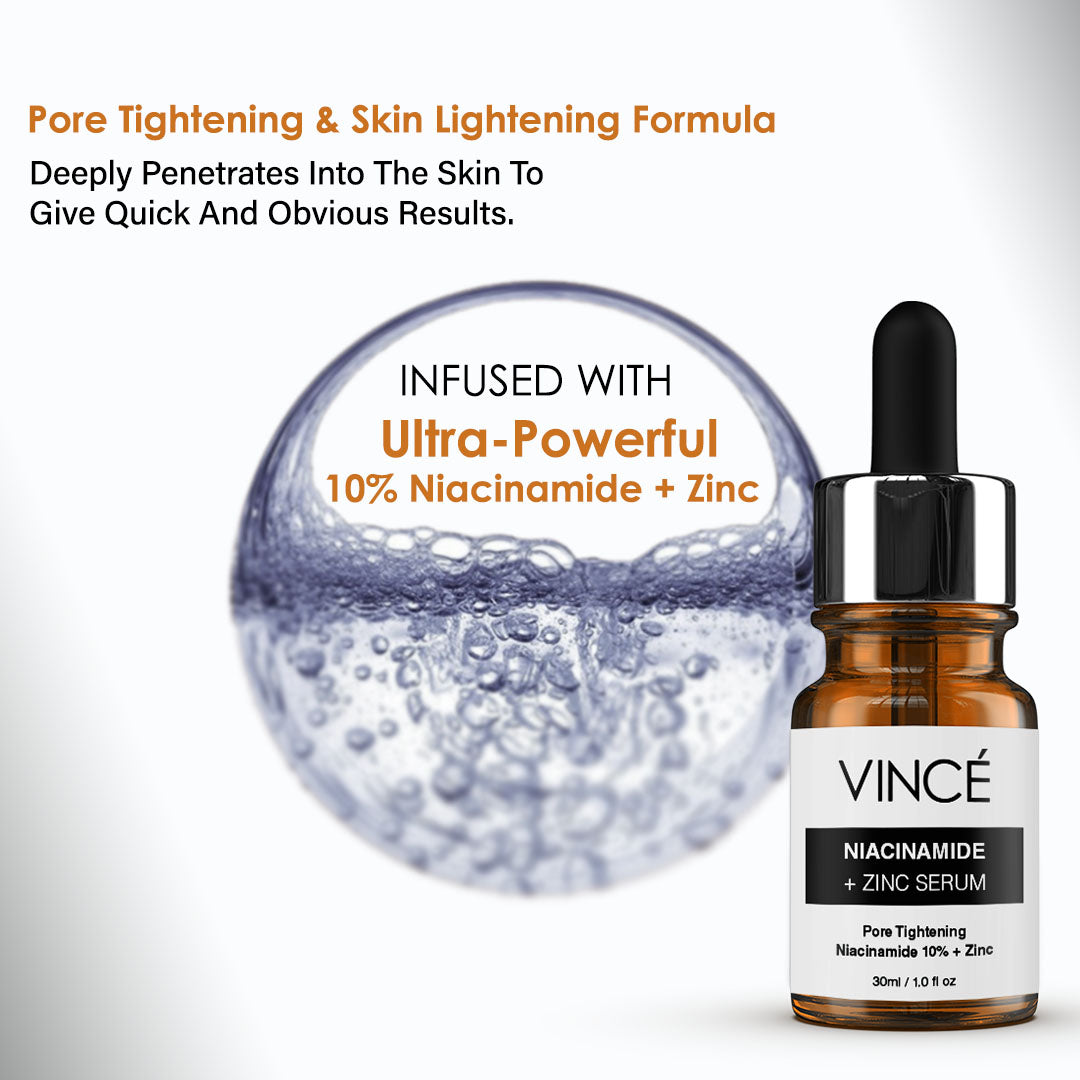 Buy  Vince Niacinamide + Zinc Serum (Tighten and Refine large open Pores) - 30ml - at Best Price Online in Pakistan